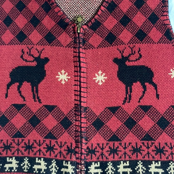 Woolrich Cottage Cabin Moose Zipper Sweater Vest - Picture 6 of 13